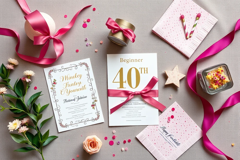 beginner 40th birthday party invitations — Beginner 40th Birthday Party Invitations (the finished result)
