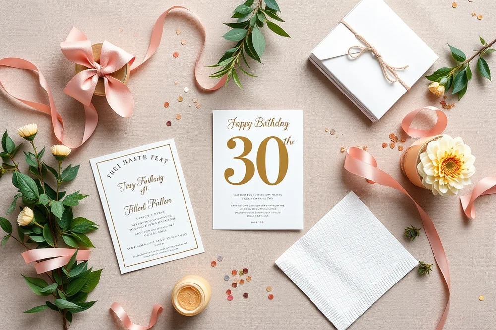 natural 30th birthday party decorations — Natural 30th Birthday Party Decorations (the finished result)